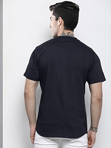 Image of The Indian Garage Co Men Regular Fit Placement Print Half Sleeves Baseball Collar Casual Shirt