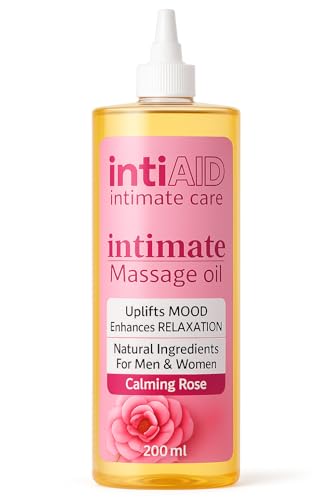 Image of Rose Intimate Massage Oil. Luxuriously Scented Self-Care Oil for Personal Moments. Sensual Touch for ultimate Pleasure & Relaxation - 200ml.