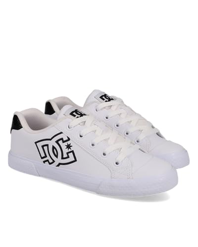 DC Women's Chelsea Skate Shoe, White/Black, 7