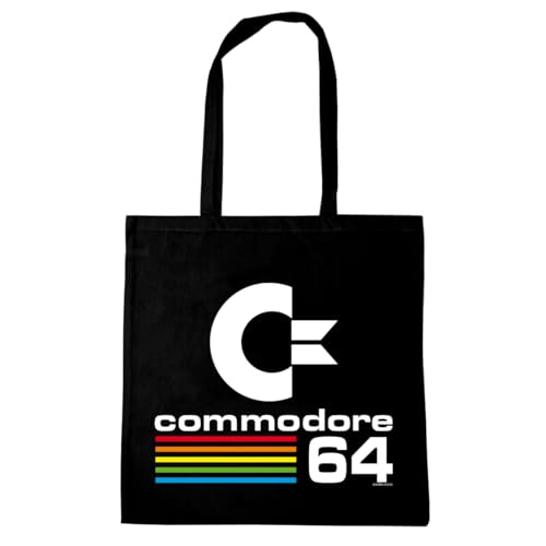 Logoshirt® Commodore 64 I Logo I Sac en coton I imprimé I avec longues poignées I noir I Design sous licence, Noir, Taille unique