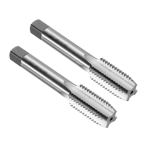 QUARKZMAN 2pcs Macho de Roscar de Flauta Recta, M20 X 2.5 Herramienta de Roscado Métrico para Máquina de Roscado de Tornillos, Acero de Alta Velocidad 6542 (Hss 6542)