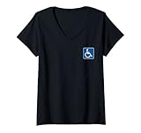 Femme Handicap Panneau pour fauteuil roulant handicapé T-Shirt avec Col en V