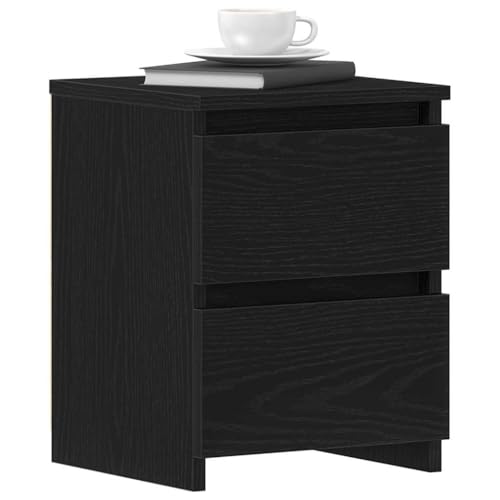 vidaXL Cabinet de Chevet Chêne Noir 30 x 30 x 40 cm Bois d'ingénierie, Table de Nuit Rustique, Petit Rangement, Meuble Pratique pour la Chambre, Fait en Bois