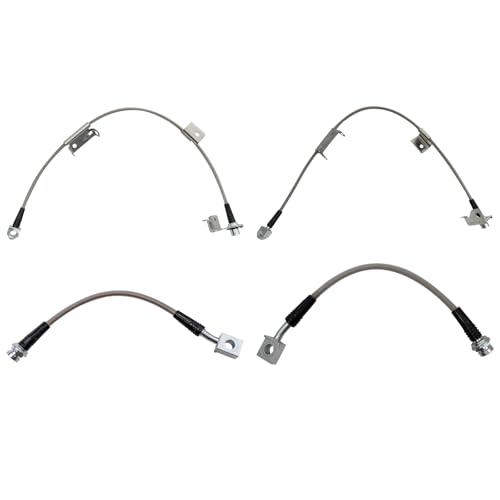 Image of TRQ Brake Hose Set Compatible with 2002-2006 Cadillac Escalade 2003-2006 Escalade ESV Escalade EXT Chevrolet Avalanche 1500 2001-2006 Suburban 1500 2000-2006 Tahoe GMC Yukon Yukon XL 1500