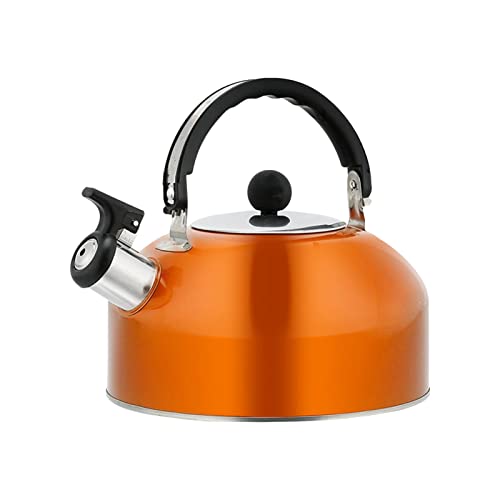 Cooker Whistle, Tea Kettle, 2.5 qt Stainless Steel Pipe Tea Pot with Loud Whistling, Ergonomic Handle Lid for Gas, Electric, Induction Hob Cooking Tops, Whistling Kettle for Tea