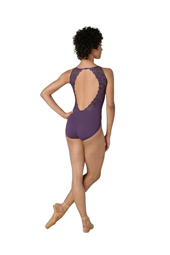 Image of Danz N Motion Womens Tank Leotard Scalloped Lace Back