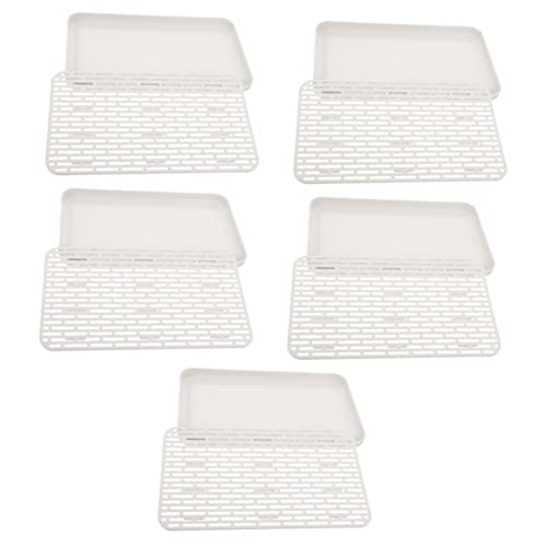 Cabilock 5Pcs Drain Storage Tray Vegetable Tray Rectangular Tray 2 Tier Tray Plastic Cafe Tray Tea Cup Tray Kitchen Dish Rack Multi-Use Tabletop Tray Tea Set Serving Plate Tea Pot Tray Food #TOP12