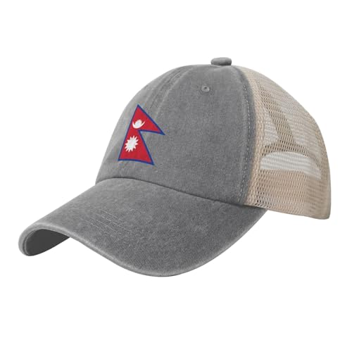 LODMLOER Drapeau du Népal Casquette de Baseball Unisexe | Protection Anti-UV, Maille Respirante, Réglable | Culture Nationale Casquettes Idéale pour Été & Outdoor