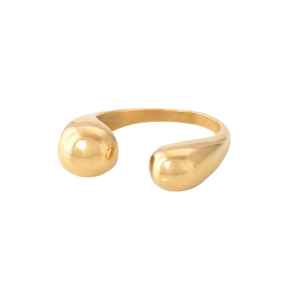 palmonas Double Ball Ring for Women - Gift for Girls & Women | Waterproof & Anti Tarnish Rings, 18k Gold Plated Rings-picture-12