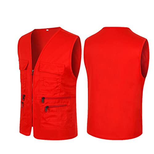 Gilet de pêche homme sans manches bleu veste multi-poches pour travail