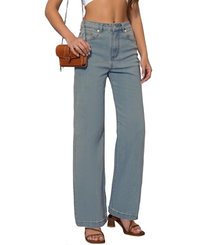 Womens Jeans Mid Waisted Straight Leg Loose Stretchy Lightweight Tummy Control Trendy Jeans for Women 2025 (US, Numeric, 6, Regular, Regular, Medium Vintage Blue)3