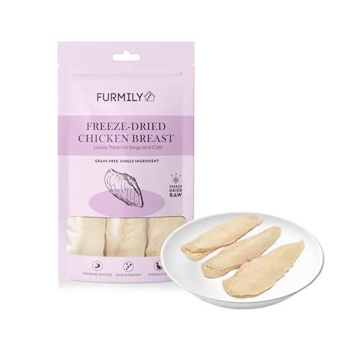 Freeze-Dried Chicken Breast Pet Treats by FURMILY 40g, for Cat & Dog, Food Topper, Natrual, No Additive, 100% Quail Egg Yolk, Freeze-dried to protect nutrition, High protein, Healthy, Easy Digestion
