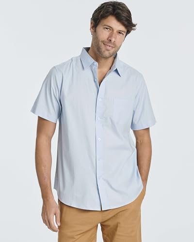Real Essentials 3 Pack: Men's Regular-Fit Short-Sleeve Poplin Shirt (Available in Big & Tall)2