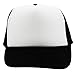 QML Trucker Cap Mesh Hat with Solid, Two Tone Colors and Adjustable Snapback Strap and Small Braid (2 Tone, White/Black)