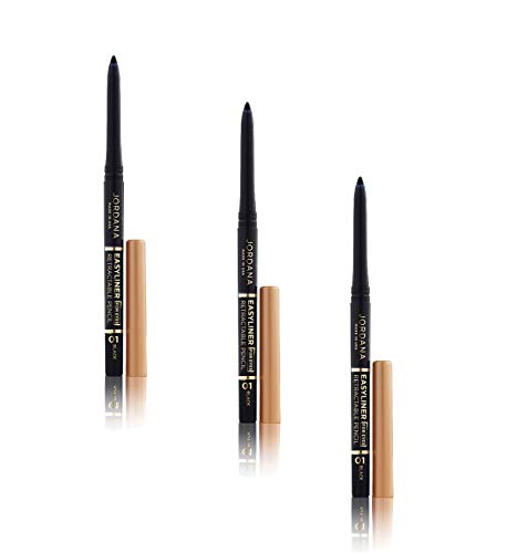Jordana Easyliner For Eyes Retractable Pencil (Black, 3 Pack)
