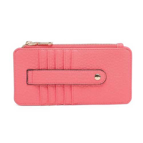 JEN & CO. Women's Wallet Clutch Credit Card Holder With Zip Change Pocket Vegan Leather Midnight Black2