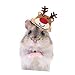VICASKY Holiday Hamster Hat Cute Mini Pet Costume Strap for Small Animals for Christmas Festivities and Celebrations
