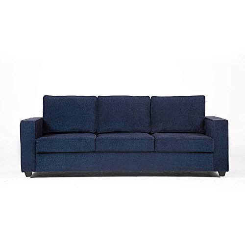 Image of Wakefit Sofa Set | 3 Year Warranty | 3 Seater Sofa for Living Room, Wooden Couch - Napper (Malphino: Cobalt Blue)