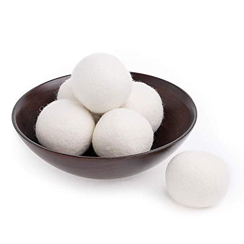 Friends Forever Wool Dryer Balls 6-Pack XL Wool Laundry Balls for Dryer as Reusable Natural Fabric Softener, Dryer Sheets, Saves Drying Time & Reduces Clothes Wrinkles, Ideal for Drying Dog Beds