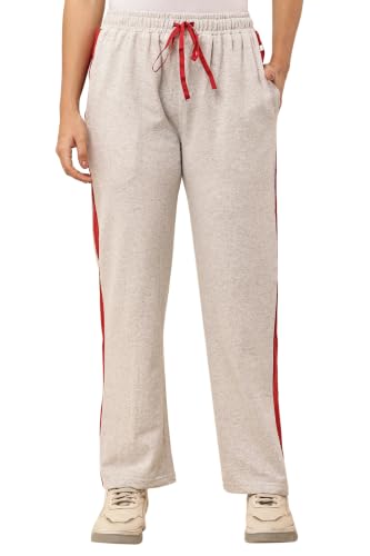 Image of Women's Loose Fit Track Pants - Polycotton Joggers with Elastic Waistband & Side Pockets | Lower Comfortable for Gym, Running & Casual Wear