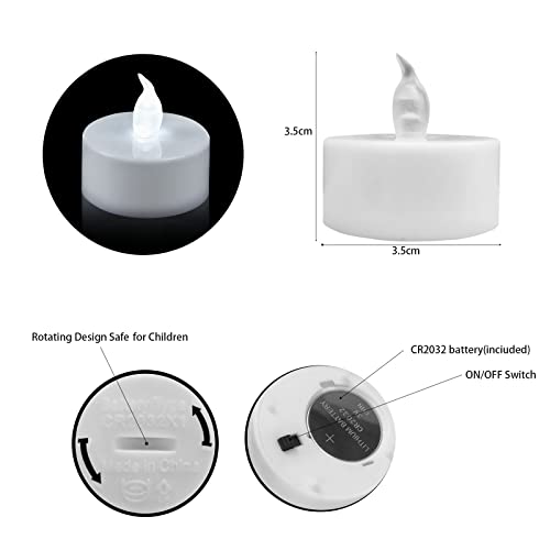 Image of YIWER 24pcs Flameless Tea Lights Candles Realistic LED Flickering Operated Pumkin LED TeaLights Candles Long Lasting Electric Fake Candles Decoration for Party and Gifts Ideas