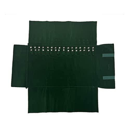 Unionplus Velvet Travel Jewelry Case Roll Bag Organizer For Necklaces Only, Blackish Green #TOP7