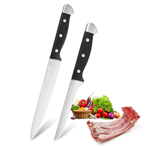 LIN ZHI REN Kitchen Knife Set - Slicing Knife + Boning Knife - Premium Stainless Steel, Ergonomic Handle, Suitable for Meat, Barbecue, and Professional Cooking