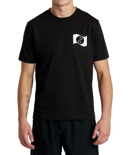Consejos y reviews para comprar Camisetas técnicas transpirable favoritos de las personas. 37 RVCA - Camisetas deportivas deportivas transpirables para hombre, Negro (Balance Banner), Large
