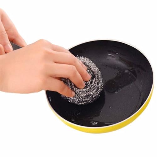 Generic 4 Pcs Stainless Steel Scourer Wire Dish Pot Kitchen Cleaning Ball Washing Dishes Scrubbers Pan Bowl Cleaner Kitchen Accessories