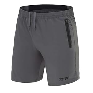 TCA Elite Tech Men Gym Athletic Workout Running Shorts for Men with Zipper Pockets