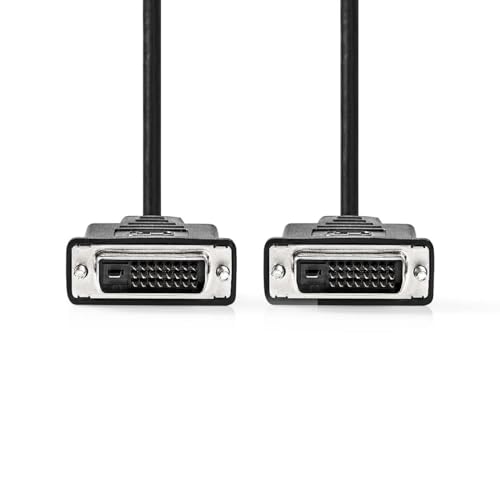 NEDIS Cable DVI - Conector DVI-D de 24+1 pin - Conector DVI-D de 24+1 pin - 2560x1600 - Niquelado - 2.00 m - Recto - PVC - Negro - Etiqueta