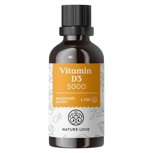 NATURE LOVE® Vitamin D3 - Mehrfacher Sieger 2020* - Laborgeprüfte 5000 I.E. pro Tropfen - Premium: sehr hohe Stabilität. Flüssig in Tropfen (50ml). Hochdosiert, hergestellt in Deutschland