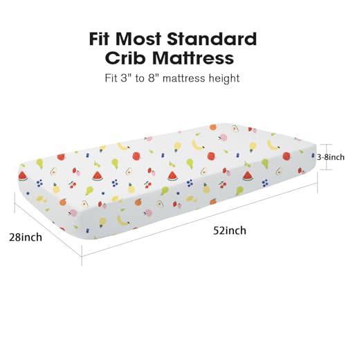 Image of Little Grape Land Crib Sheets 2 Pack for Boys and Girls, Baby Neutral Crib Fitted Sheets for Standard Crib & Toddler Mattress, Super Soft Breathable Fitted Crib Sheet Set