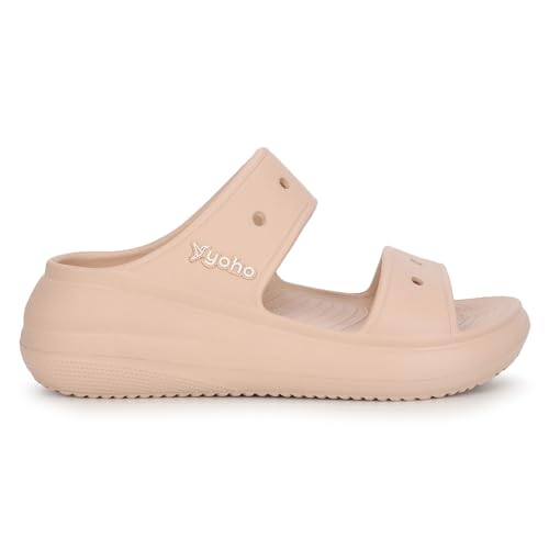 Image of YOHO Double Strap Clog Sandals for Women | Waterproof Monsoon Footwear & Rainy Shoes | Cushioned Lightweight Chappal