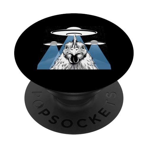 Chicken Costume Adult Selfie with UFOs Weird Chicken PopSockets Adhesive PopGrip