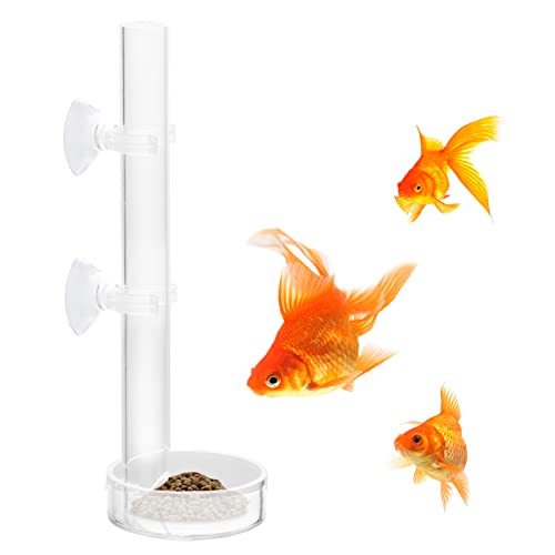 Tubo de Alimentación de Camarón Transparente Duradero Comedero para Camarones con Bol y 2 Ventosas Bandeja de Tubo de Alimentador para Pecera Acuario Camarones 20 cm