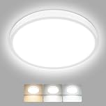 hepside Bathroom Light,3000K/4000K/6500K 3 Color Temperature, Waterproof IP54,Round,Flat,Small,LED Flush Ceiling Light for Bathroom, Kitchen,Bedroom,Hallway,Porch and More