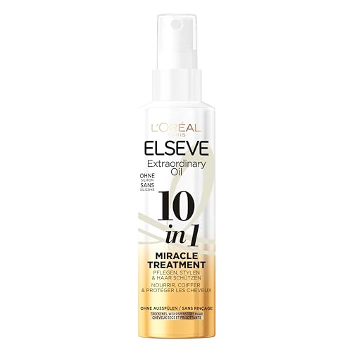 L'Oréal Paris - Soin Miracle Multi-Usages 10-en-1 - Cheveux Secs & Abîmés – Nourrit, Coiffe & Protège - Sans Rinçage - Elseve Huile Extraordinaire -...