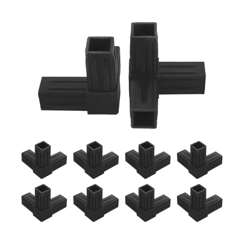 Veemoon Conector de Plástico para Tubos de 20x20mm, Empalme en Ángulo Recto para Estanterías, Paquete de 10 Piezas, Montaje Seguro y Fácil Instalación en Interiores