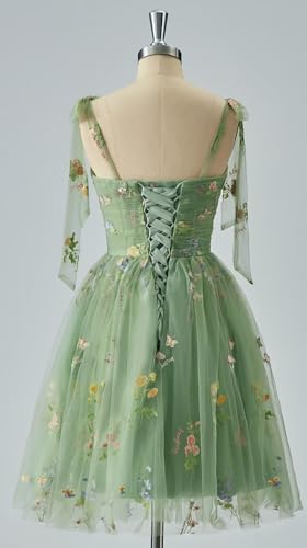 Wchecalino Short Homecoming Dresses 2025 Flower Embroidery Tulle Prom Dress Formal Party Gown for Women2