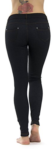 Prolific Health Women's Jean Look Jeggings Tights Slimming Many Colors Spandex Leggings Pants S-Xxxl (Large/X-Large, Black Denim) #TOP3