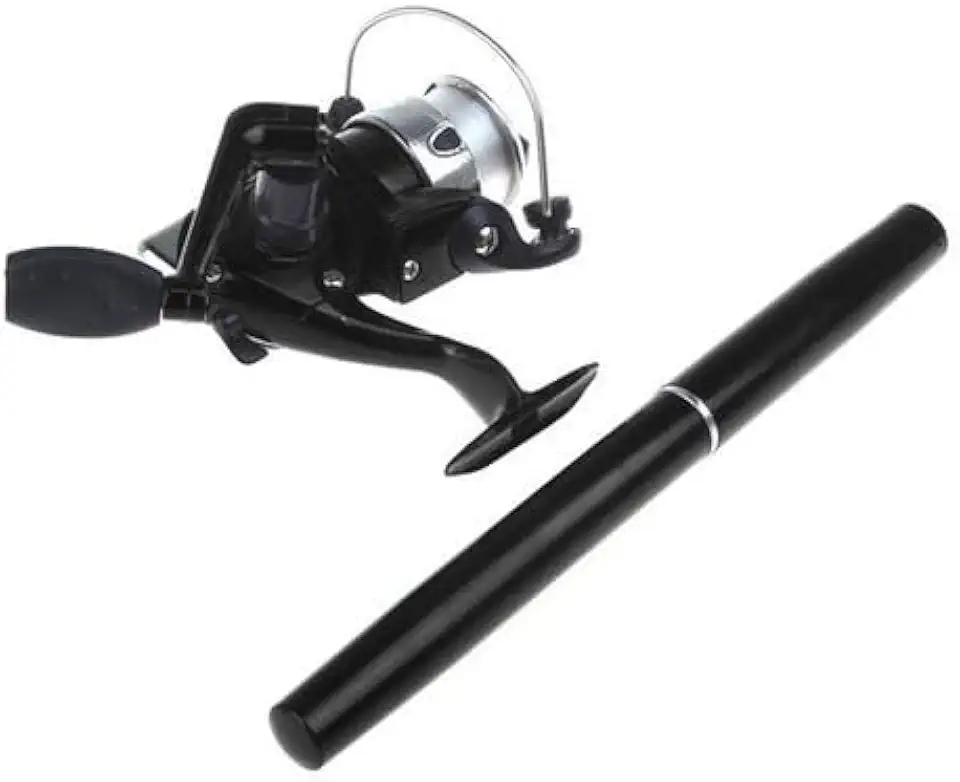 Mini Vara De Pesca Tipo Caneta Pen Com Molinete + Linha