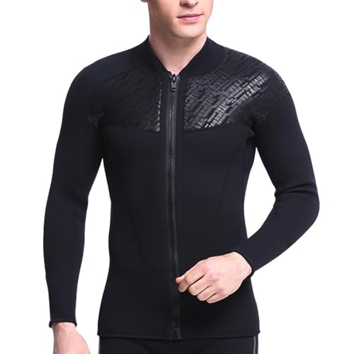 3mm Chaqueta de neopreno para hombre para buceo, surf, snorkel y kayak (negro, talla XL) miniatura 3