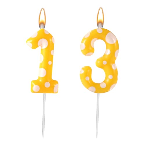 Velas de Cumpleaños de Esponja, Velas Cumpleaños con Números Esponja Adornos para Tartas Cumpleaños Números Velas de Fiesta para Decoraciones de Cumpleaños con Temática de Esponja (13)