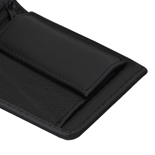 Image of K-Lite Men's Bi-Fold Wallet | Elegant, Slim & Durable Design with Card Organizer, Photo Holder, Zip Pocket & Front Card Slot | Stylish Everyday Use (Black)