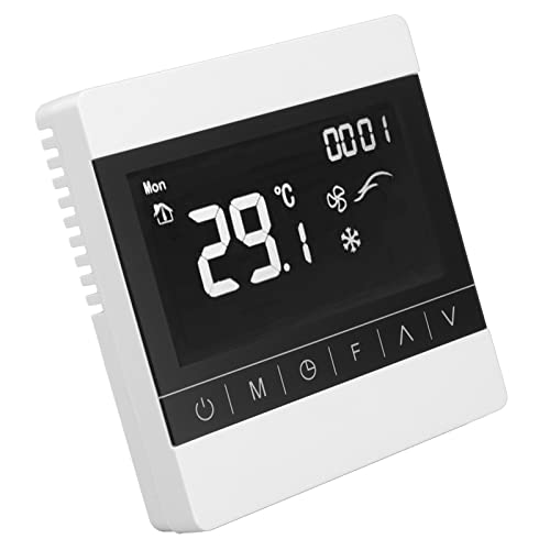 Hyuduo Termostato, Controlador de Temperatura Programable ABS para PC, Termostato de Calefacción por Suelo Radiante LCD AC220V, Rango de 41 a 95°F, Precisión de ±1°C, Carga 3A para Calefacción por