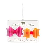 Mud Pie Baby Girls' Small Swim Hair Bow Set, Orange/Pink, 2' x 3'