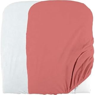 Domiva 1300693 - Juego de 2 fundas de colchón de pañuelo, 50 x 75 cm, esponja de polialgodón, color blanco y terracota