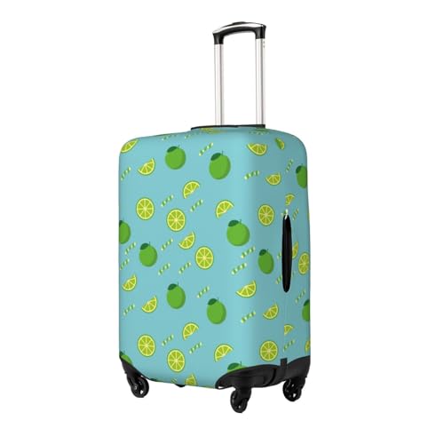 Cute Limes Dark Blue Luggage Cover Protector Anti-Scratch Washable Fits 18-32 Inch Luggage-X-Large2