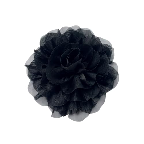 Broche fleur de camélia pour femme en tissu premium - Bijou rose 3D de 12 cm